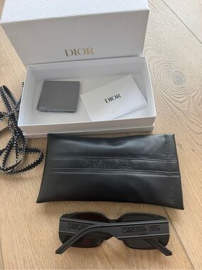 Dior Black Christian Dior Sunglasses with Branded Case